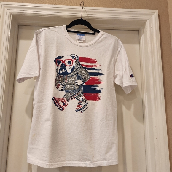 90's Vintage Cotton Champion Bulldog T-shirt Size Medium - Picture 1 of 7